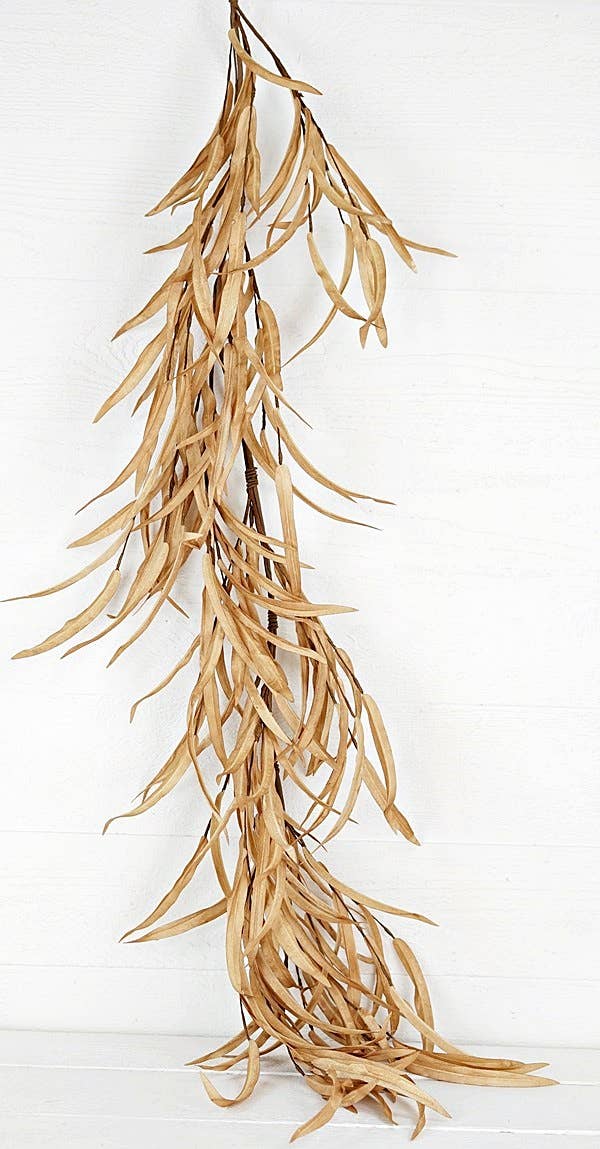 29561 - 4.5ft Garland - Foam Willow Leaves - Beige - HER Home Design Boutique